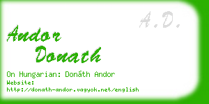 andor donath business card